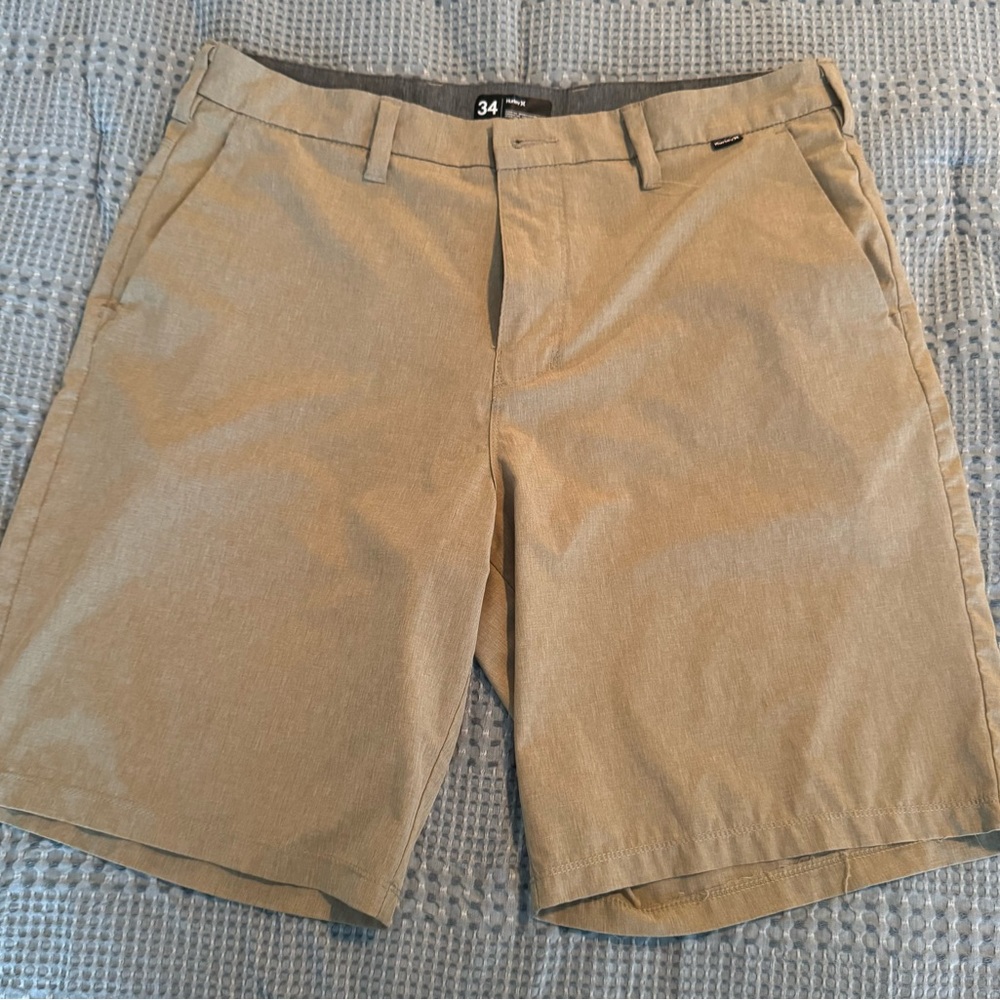 Hurley Men's Khaki Flat Front Shorts